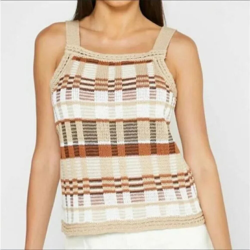 EUC Banana Republic Square Neck Stripped Sweater Tank